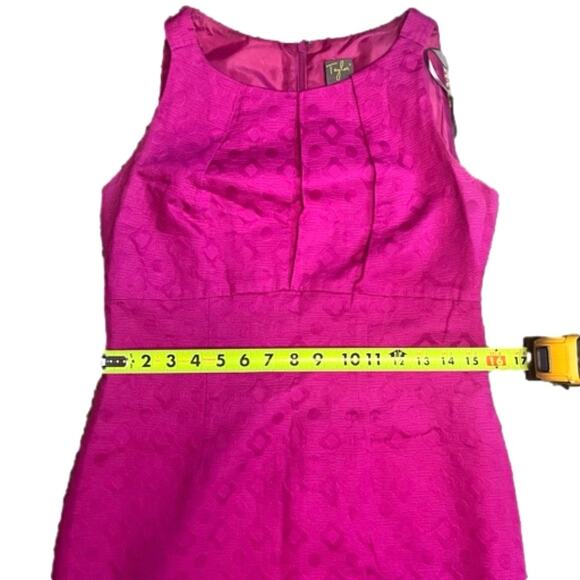 Taylor mod jacquard textured pink sheath dress sz 8 valentines day pink date - Picture 10 of 12